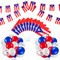 54 Pc Puerto Rico Party Decorations Set - 2 Puerto Rican Flag Banners, 10 Mini Hand Held Flags, 40 Blue Red White Confetti Latex Balloons for Patriotic Anniversary Veterans Day